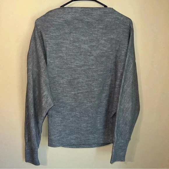 Free People Nikala Off Shoulder Dolman Zip Shoulder Gray Sweater Small NWT - Picture 4 of 4